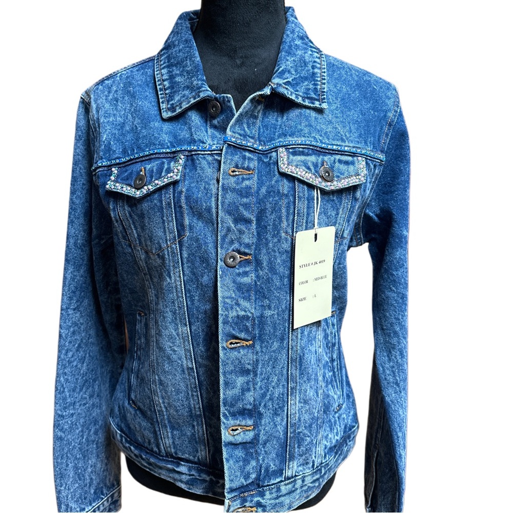 Cross Hand Designed Jean Jacket NWT - image 2